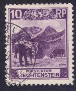 Liechtenstein 96 Used 10rp Mountain Cattle Perf 10½ Issue Very Fine