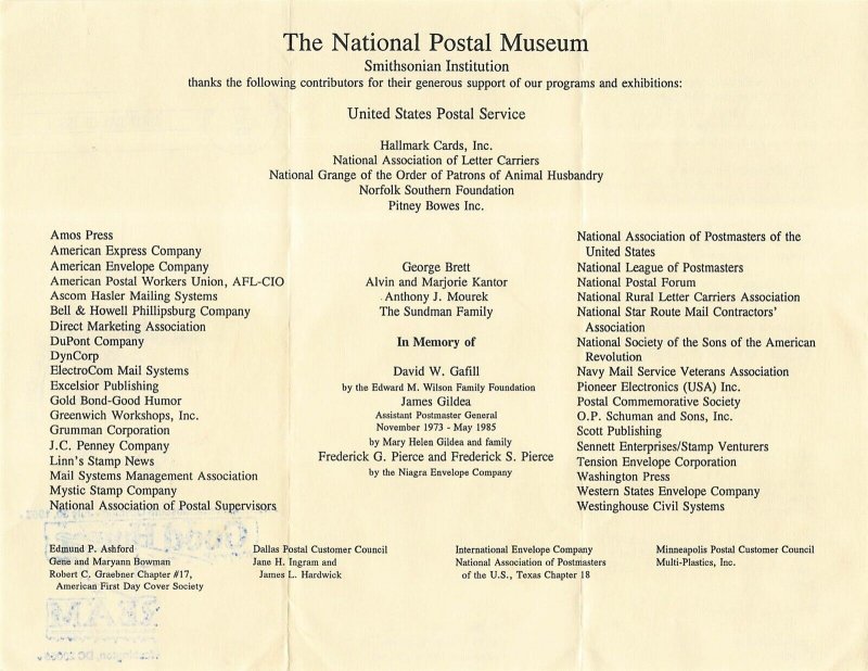 2779/2781 29c NATIONAL POSTAL MUSEUM - Fold out brochure