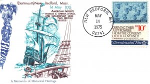 (DARTMOUTH) NEW BEDFORD MASSACHUSETTS NAVAL BATTLE SUCCESS CACHET COVER MAY 1975