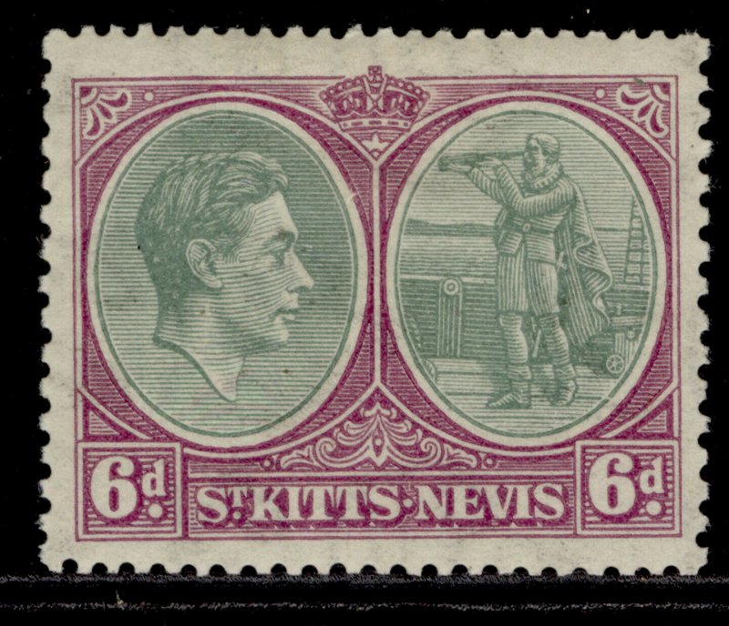 ST KITTS-NEVIS GVI SG74, 6d green & bright purple, M MINT. Cat £13. 