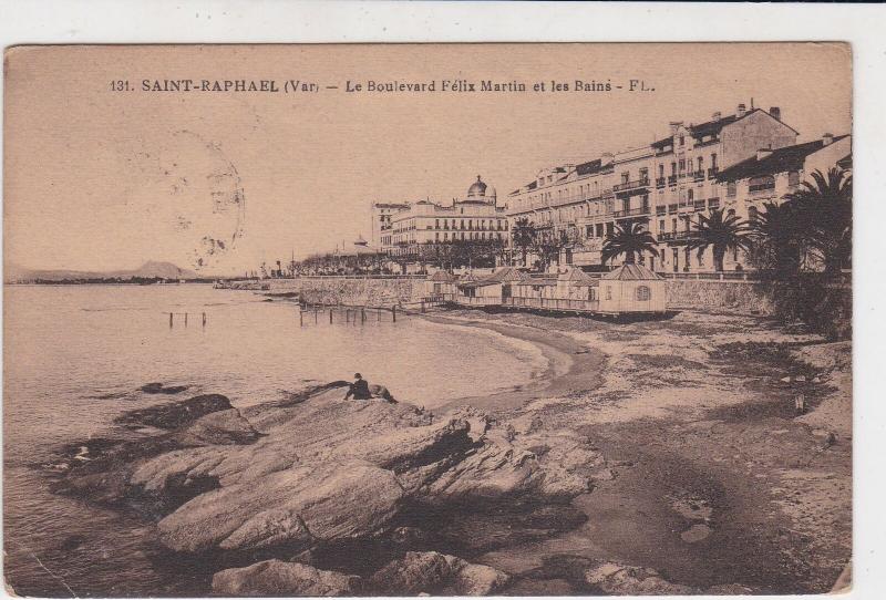 France Saint Raphael 1931 Boulevard Picture Stamps Post Card to Saone Ref 32129