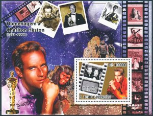 Sao Tome & Principe 2008 MNH People Stamps Charles Heston Actors Ben Hur 1v S/S