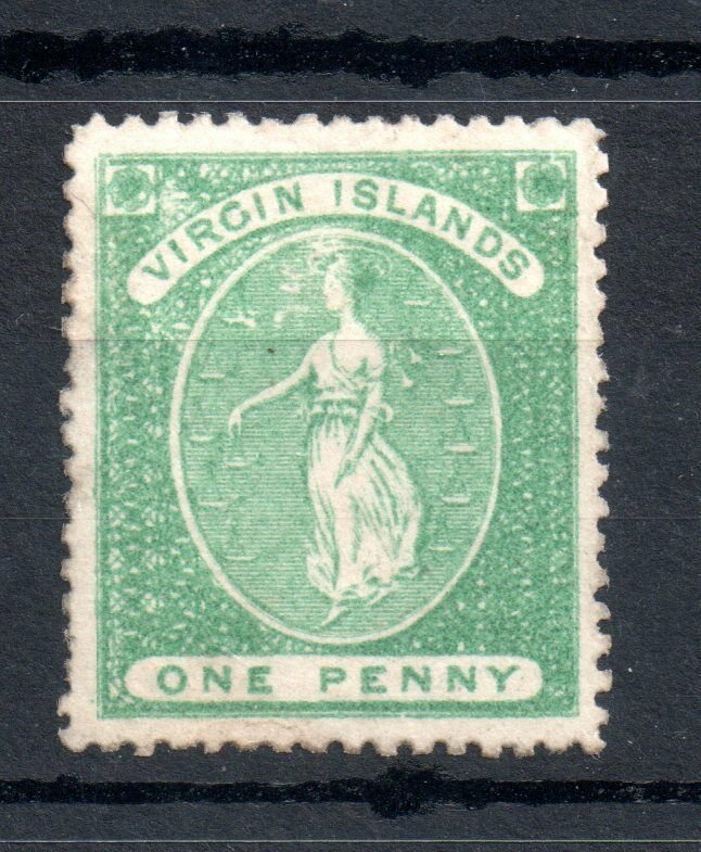 British Virgin Islands 1868 1d yellow green mint MH SG#8 WS14378