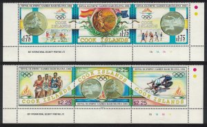 Cook Is. Football Olympic Games Barcelona 2 Strips Margins 1992 MNH