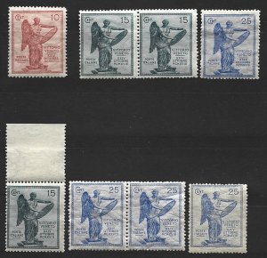 COLLECTION LOT  6123 ITALY #137-9 4 MNH/MH STAMPS + 2 PAIRS 1921 CV+$21