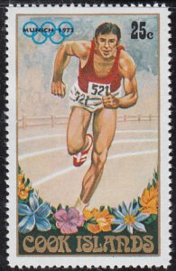 Cook Islands 1972 MH Sc #328 25c Running Munich Olympics