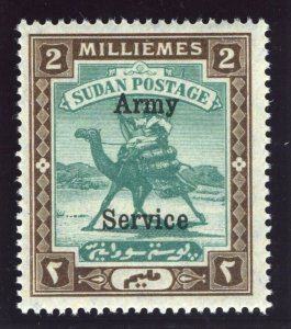 Sudan 1906 Army Service 2m green & brown superb MNH. SG A7. Sc MO6.