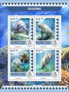 SOLOMON ISLANDS - 2016 - Dugongs  - Perf 4v Sheet - MNH