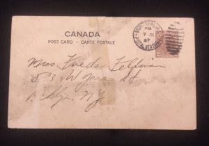 D)1937, CANADA, POSTCARD SENT TO U.S.A, WITH STAMP CHARACTER GEORGE V, XF