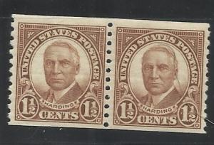 686 1 1/2c Harding Coil Pair, MNH F/VF