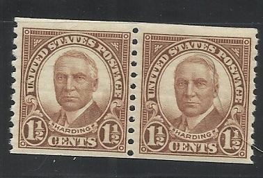 686 1 1/2c Harding Coil Pair, MNH F/VF