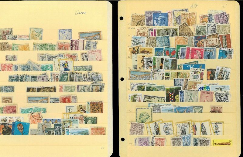 Greece M & U Hinged on a Variety of Pages & Manila Stock Sheets.