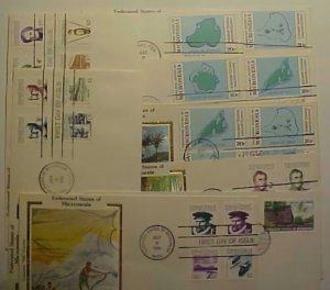 MICRONESIA FDC 1984 10 DIFF FACE VALUE $ 11.00 SILK