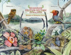 Malaysia Forest 2013 Spider Civet Butterfly Mushroom Tree Pheasant Bird (ms) MNH