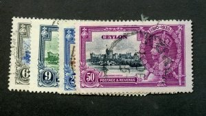 CEYLON  SCOTT #260/63 1935 SILVER JUBILEE USED-SCOTT $21.60