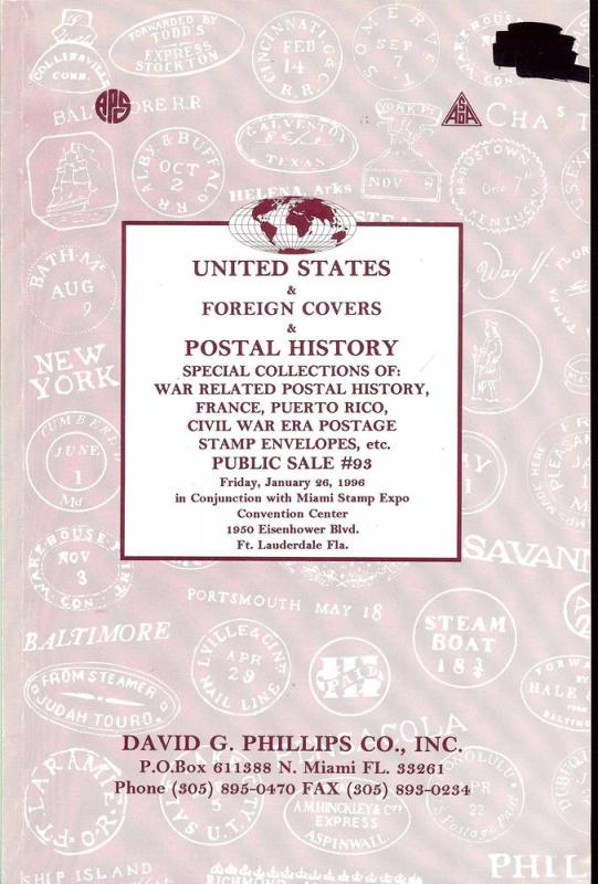 Phillips: Sale # 93  -  U.S. Covers and Postal History, P...