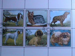 SHARJAH-1972-WORLD FAMOUS LOVELY DOGS CTO FANCY CANCEL SHEET-VERY FINE