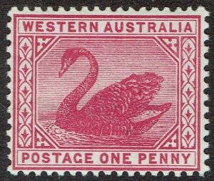 WESTERN AUSTRALIA 1885 SWAN 1D WMK CROWN CA