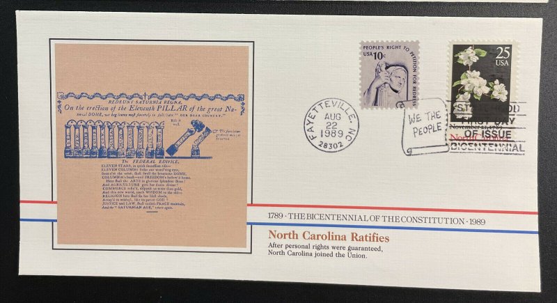 US #2347 FDC + #1592 - Bicentennial of Constitution 1787-1987 [BIC70]