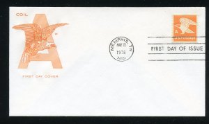 US 1743 A Rate Mail 15c coil UA Farnam cachet FDC