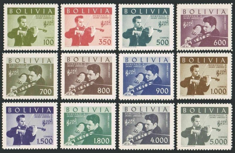 Bolivia 423-428,C217-C222,MNH.Michel 616-627. Violinist Jaime Laredo,1960.