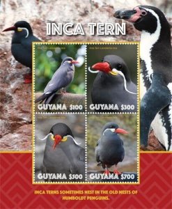 Guyana 2019 - Inca Tern Bird - Sheet of 4 stamps - Scott #4599 - MNH