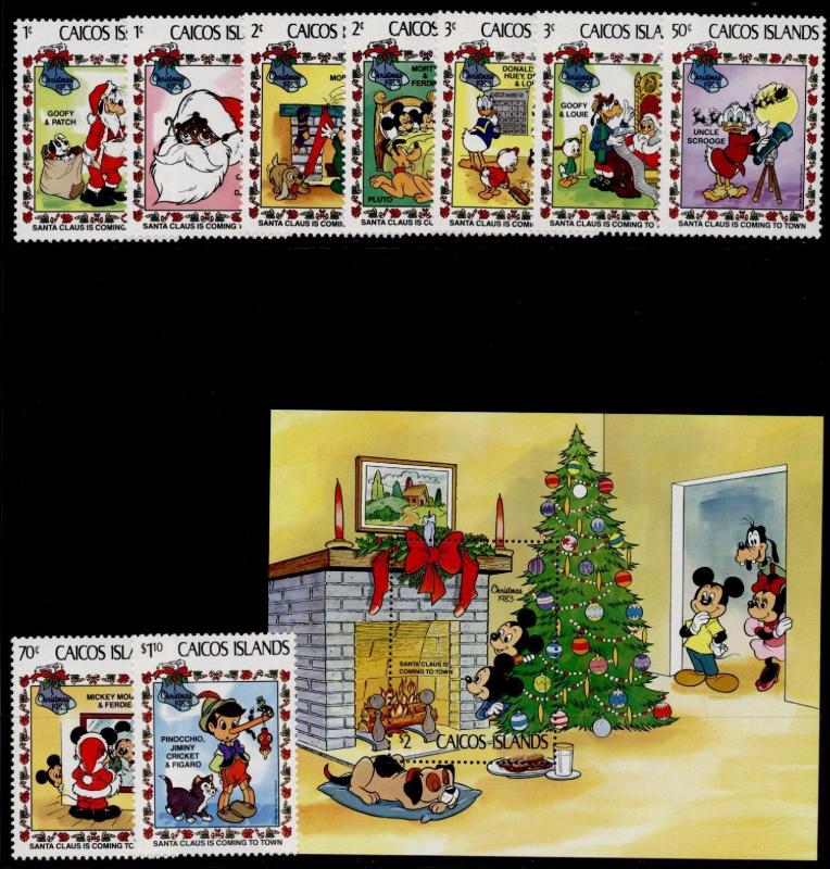 Caicos Islands 22-31 MNH Disney, Christmas, Santa