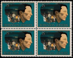 US 1485 Robinson Jeffers 8c block 4 MNH 1973