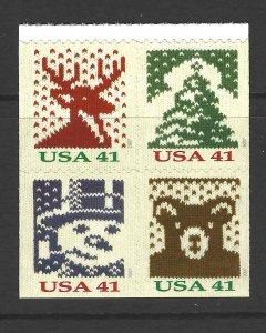 US Scott # 4211 - 4214 / Holiday Knits 2007 Block of 4 / 4214a  MNH