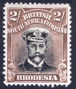 Rhodesia 1919 2s Black & Brown DIE III Scott 132 SG 273 MLH Cat $22