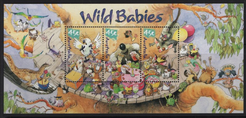 AUSTRALIA, 2011B, MNH, 2001, SOUVENIR, CARICATURES OF AUSTRALIAN WILDLIFE