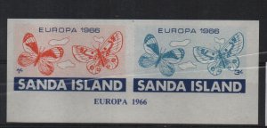 GB LOCAL  SANDA SCOTLAND 1966 Europa imperf pair ref S73a-4a  MNH