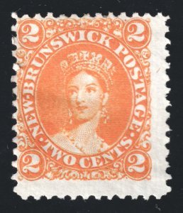 New Brunswick Scott 7 Mint NG 2c Orange 1860-62 Lot T118 bhmstamps