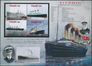 Niuafo'ou 2012 SG366 Titanic MS MNH