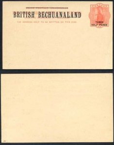 British Bechuanaland 1 1/2d O/P on QV 1d Red Foreign Postcard Mint