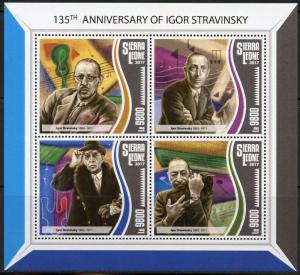 SIERRA LEONE 2017   135th BIRTH OF IGOR STRAVINSKY  SHEET MINT NH