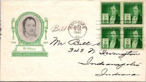 FDC 1940 SC #889 IOOR Cachet - Savannah GA - Block Of 4 - F75275