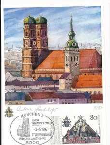 D100493 Pope John Paul II in Munich Maximum Card Germany