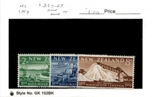 New Zealand, Postage Stamp, #327-329 Mint NH, 1959 (AB)