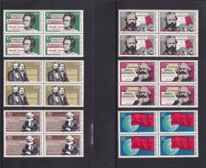 German Democratic Republic  #2332-2337  MNH  1983  portraits in blocks of 4