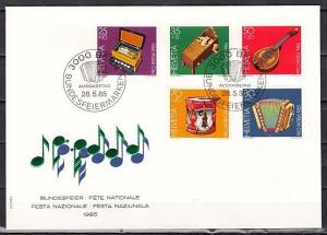 Switzerland, Scott cat. B513-517. Music Instruments on a First day cover. ^