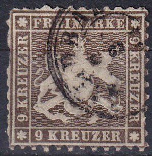 Wurttemberg #39b Used CV $190.00 (Z7131)