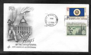 Just Fun Cover #1664 FDC MN. State Flag Artcraft Cachet. (A1494)