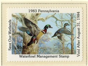 PA1 1983 Pennsylvania FIRST of State Duck Stamp (SMITH) OGNH-OFFER?
