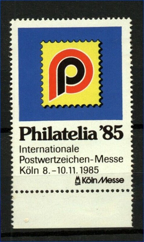 Germany 1985 Cologne Philatelic Exhibition Label