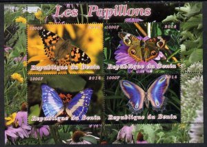 BENIN - 2014 - Butterflies #1 - Perf 4v Sheet - MNH - Private Issue