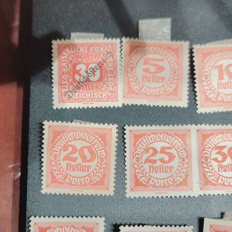 AUSTRIA POSTAGE DUE 1919 all Mint except last 5