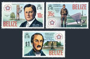 Belize 374-376,MNH.Michel 357-359. USA-200,1976.Wrigley,Lindbergh,Stephens.