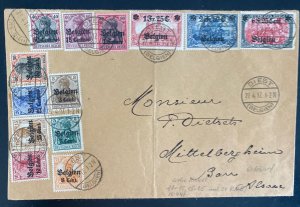 1917 Diest Belgium Germany Occupation Cover to Alsace Sc#N4-9 11-14 19 25 CV$450