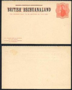 British Bechuanaland O/P on QV 1d Red Foreign Reply Postcard Mint 